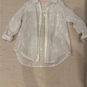 Maeve White Pineapple women’s Button Down Shirt